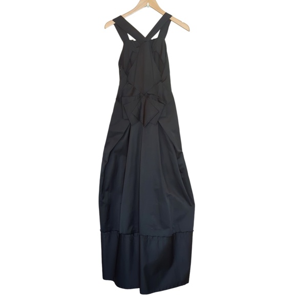 BCBGMaxAzria Long Black Sleeveless Full Maxi Dress Gown Back Bow - Picture 5 of 14